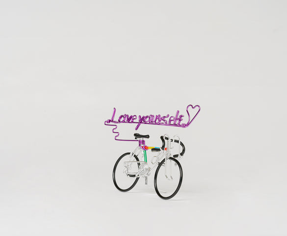 自転車：Black, 　メッセージ：Purple